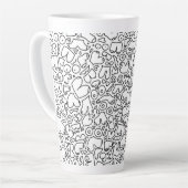 Fungerend volwassen borstpatroon latte mok (Linkerhoek)