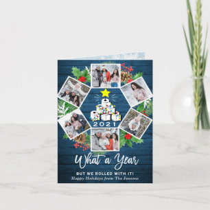 Fungerend wat een jaar kerstboom 6-FOTO Feestdagen Kaart