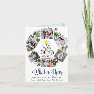 Fungerend wat een jaar kerstboom 6-FOTO Feestdagen Kaart