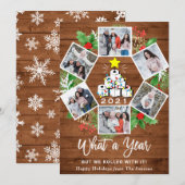 Fungerend wat een jaar kerstboom 6-FOTO Feestdagenkaart (Voorkant / Achterkant)