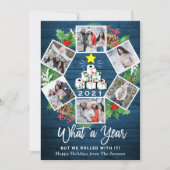 Fungerend wat een jaar kerstboom 6-FOTO Feestdagenkaart (Voorkant)