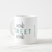 Fungerend werk van thuiswerk, zoete werktypografie koffiemok (Voorkant links)