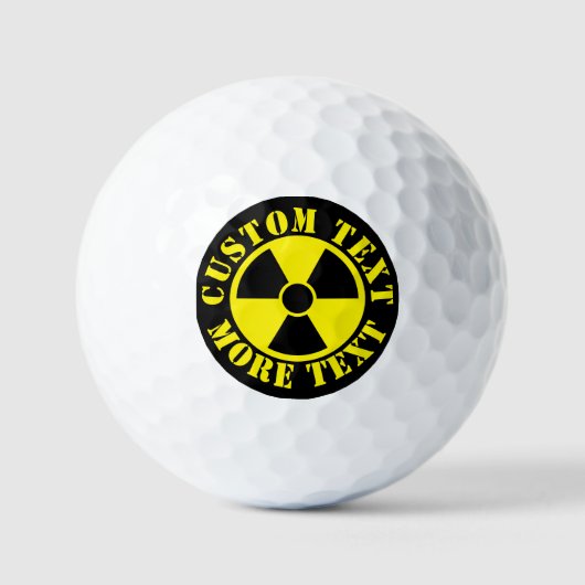 Fungerend zwart-geel symbool voor nucleaire waarsc golfballen (Voorkant)