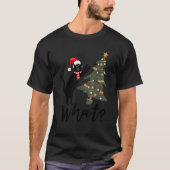 Fungerend zwart kattebakje met kerstboom boven C T-shirt (Voorkant)