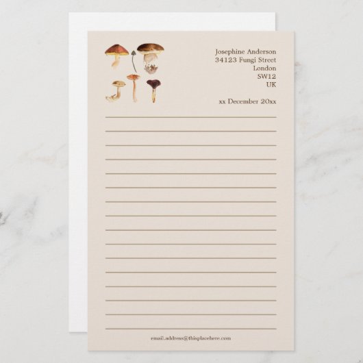 Fungi Art Briefpapier (Voorkant / Achterkant)