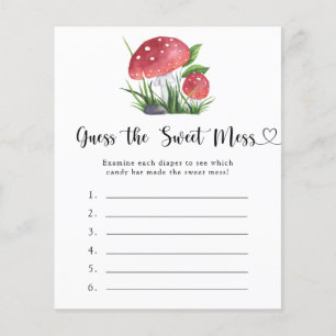 Fungi baby shower Raad de Sweet Mess spel
