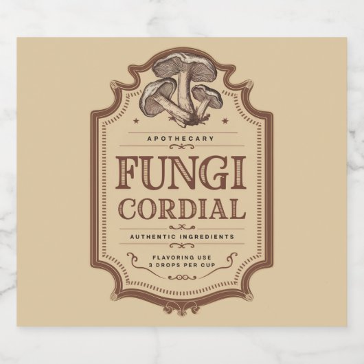 Fungi Cordial Label Sticker (Enkel label)
