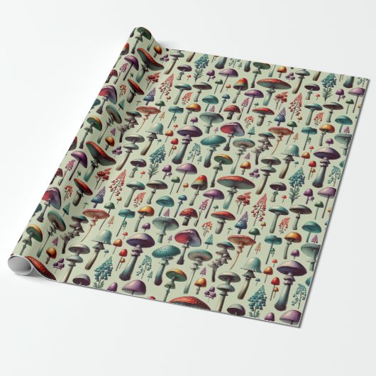 Fungi Forest Cadeaupapier (Uitgerold)