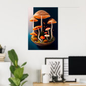 Fungi Painting Canvas Print (Thuiskantoor)