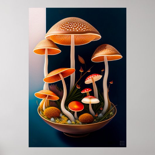 Fungi Painting Canvas Print (Voorkant)