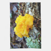 Fungi Tremella Mesenterica Tea Towel Theedoek (Verticaal)