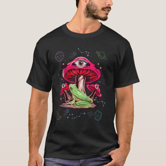Fungus Magic Psilocybin Mushrooms Frog The Univers T-shirt (Voorkant)