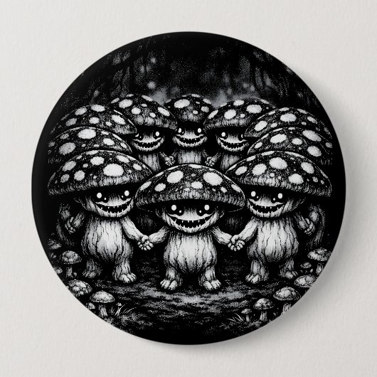 Fungusvolk •  Boswezens door BurnsInHell Ronde Button 4,0 Cm (Voorkant)