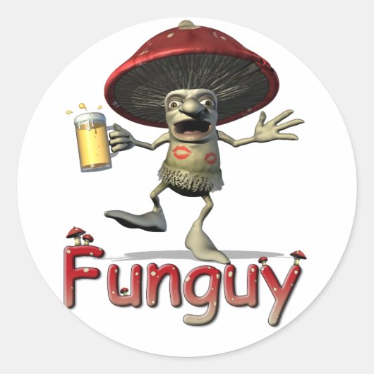 Funguy Paddestoel Stickers (Voorkant)