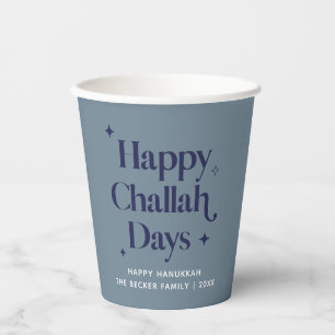 FunHappy Challah Days Hanukkah Blue Papieren Bekers