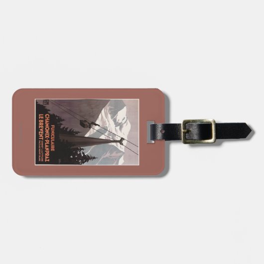 Funiculaire Le Brevent Cable Car Poster Bagagelabel (Voorkant horizontaal)