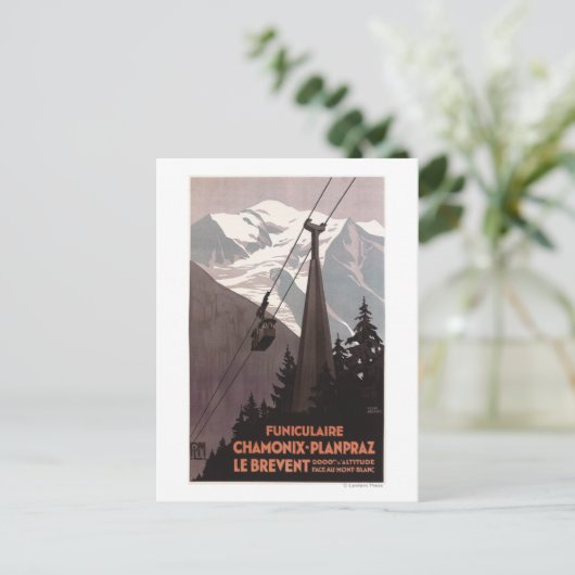 Funiculaire Le Brevent Cable Car Poster Briefkaart (Staand voorkant)