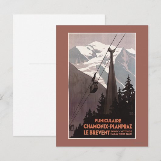 Funiculaire Le Brevent Cable Car Poster Briefkaart (Voorkant / Achterkant)