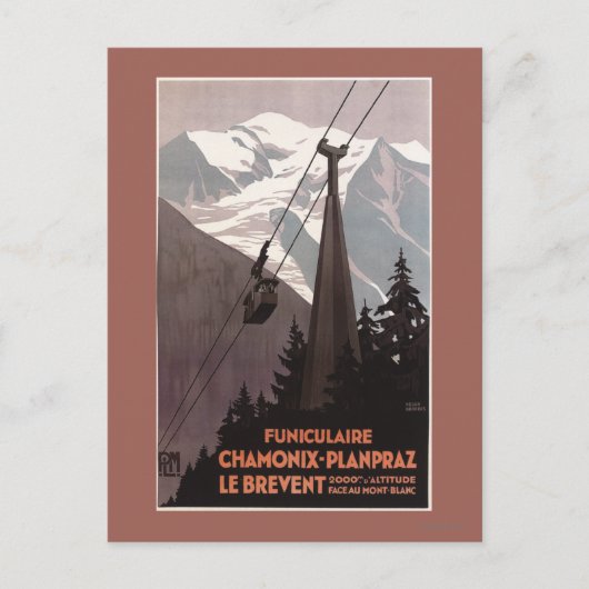 Funiculaire Le Brevent Cable Car Poster Briefkaart (Voorkant)