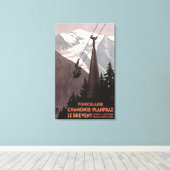 Funiculaire Le Brevent Cable Car Poster Canvas Afdruk (Insitu (Houten vloer))