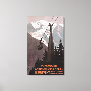 Funiculaire Le Brevent Cable Car Poster Canvas Afdruk