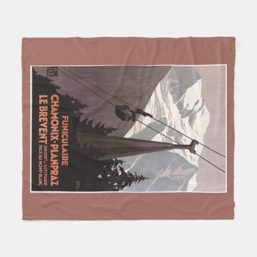 Funiculaire Le Brevent Cable Car Poster Fleece Deken (Voorkant (Horizontaal))