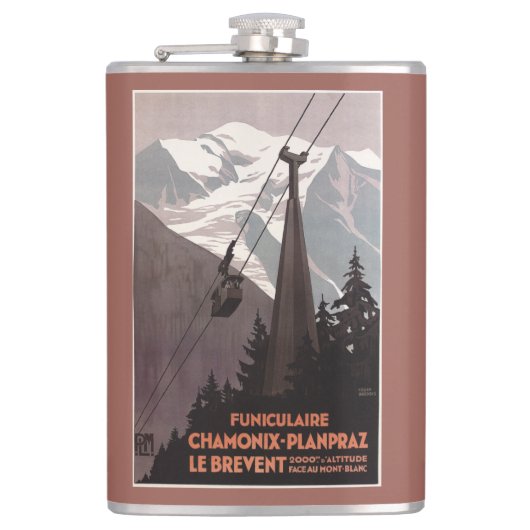 Funiculaire Le Brevent Cable Car Poster Heupfles (Voorkant)