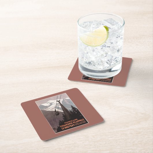 Funiculaire Le Brevent Cable Car Poster Kartonnen Onderzetters (Insitu)