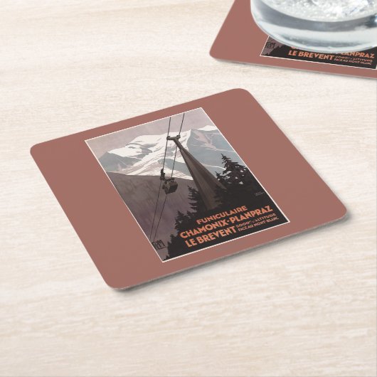 Funiculaire Le Brevent Cable Car Poster Kartonnen Onderzetters (Schuin)