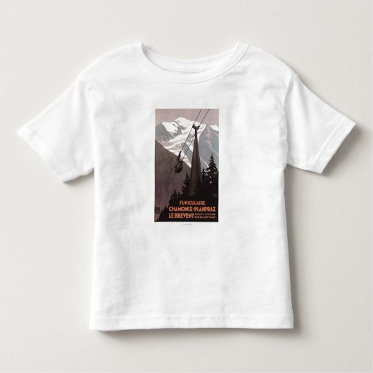 Funiculaire Le Brevent Cable Car Poster Kinder Shirts (Voorkant)