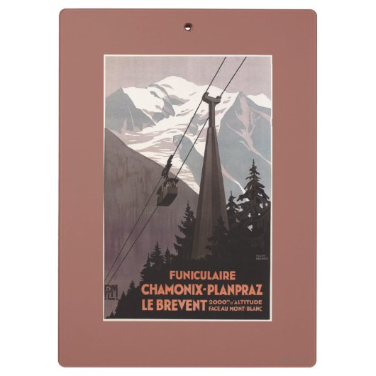 Funiculaire Le Brevent Cable Car Poster Klembord (Achterkant)