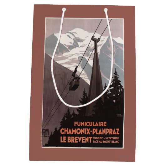 Funiculaire Le Brevent Cable Car Poster Medium Cadeauzakje (Achterkant)