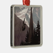 Funiculaire Le Brevent Cable Car Poster Metalen Ornament (Rechts)
