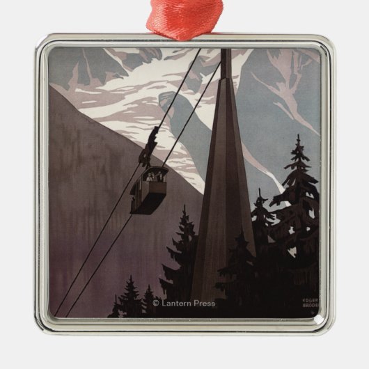 Funiculaire Le Brevent Cable Car Poster Metalen Ornament (Voorkant)