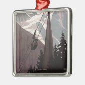 Funiculaire Le Brevent Cable Car Poster Metalen Ornament (Links)