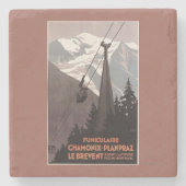 Funiculaire Le Brevent Cable Car Poster Stenen Onderzetter (Voorkant)