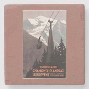 Funiculaire Le Brevent Cable Car Poster Stenen Onderzetter