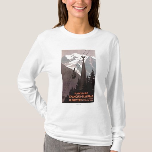 Funiculaire Le Brevent Cable Car Poster T-shirt (Voorkant)