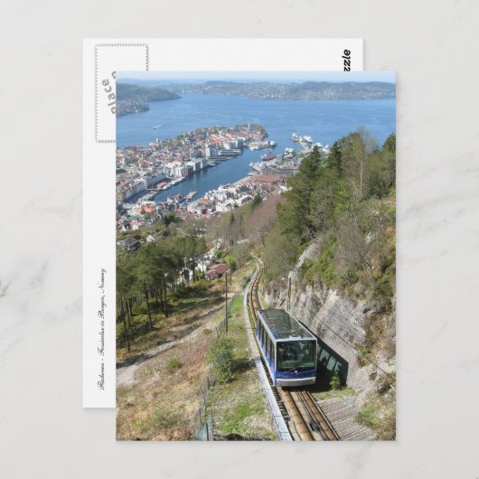 Funicular in Bergen Briefkaart (Voorkant / Achterkant)