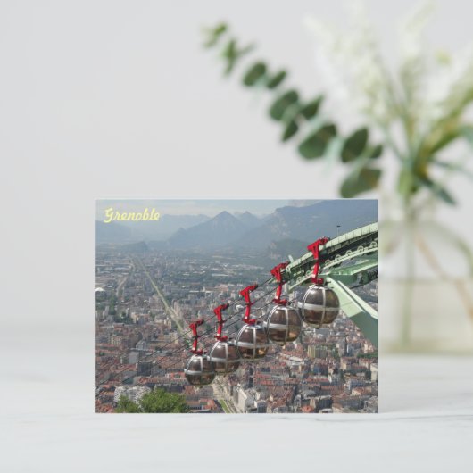 Funicular Over Grenoble, Frankrijk. Briefkaart (Staand voorkant)