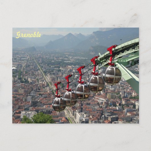 Funicular Over Grenoble, Frankrijk. Briefkaart (Voorkant)