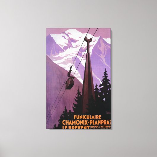 Funicular Railway to Brevent Mt. Canvas Afdruk (Voorkant)