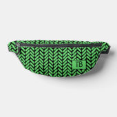 Funk Bright Green Chevron Monogram Initialen Heuptasje (Liggend)