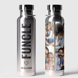 Funk | Fun oom Custom Name Modern Chrome Water Waterfles<br><div class="desc">Het ontwerp op het flesje is voorzien van een moderne,  minimalistische,  gedurfde tekst die zegt: "Funcle ( Fun oom )".Ideaal voor Jubilea,  Valentijnsdag Gifts. De aanpasbare natuur maakt het een speciaal,  uniek en doordacht geschenk voor elke gelegenheid.</div>