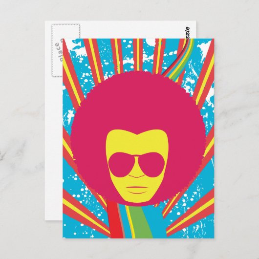 Funk ~ Funky Soul Disco Man Briefkaart (Voorkant / Achterkant)