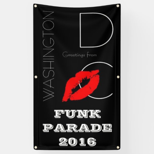 Funk Parade 2016 Washington DC Red Lipstick Kiss Spandoek (Verticaal)