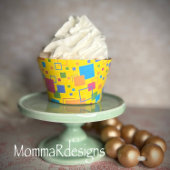 Funk retro Cupcake wrappers, yellow cupcake wrap