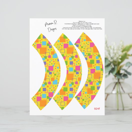 Funk retro Cupcake wrappers, yellow cupcake wrap (Staand voorkant)
