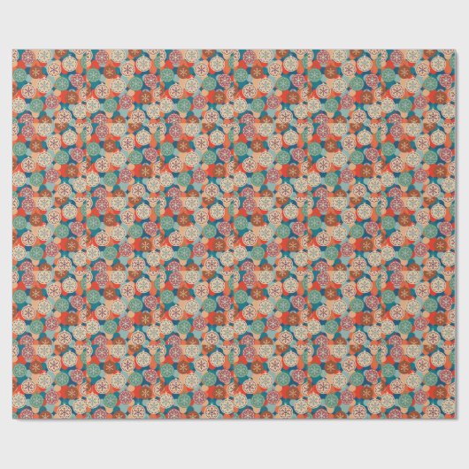 Funk Retro Middle Century Kerstmis Cadeaupapier (Vlak)