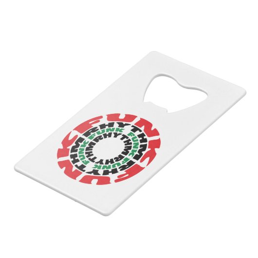 Funk Rhythm Funk Rhythm Creditkaart Flessenopener (Voorkant Gekanteld)